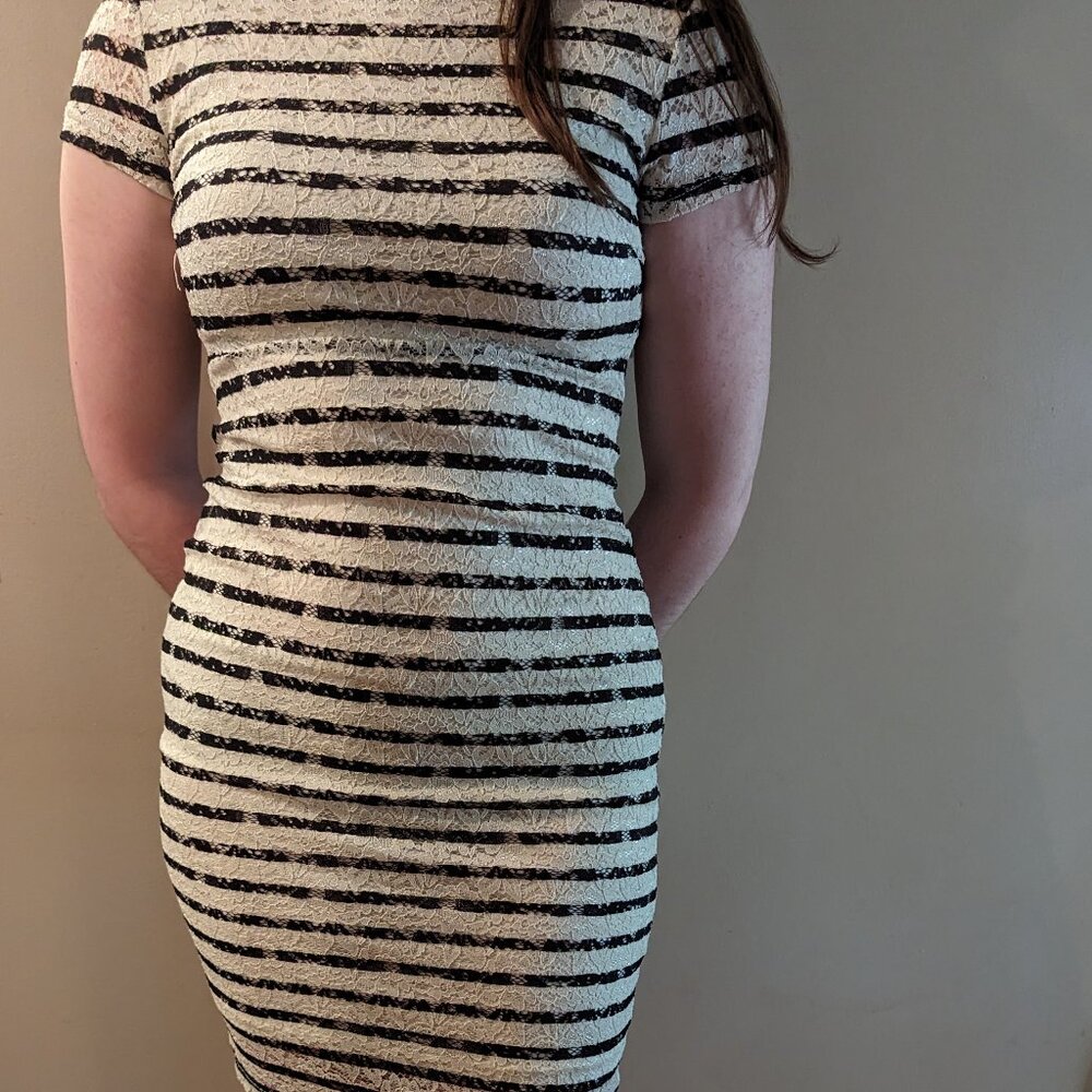 Slinky/Lacy BnW Dress